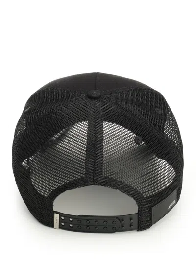 Amiri Mens Black Hollywood Adjustable Cotton Trucker Hat In Black