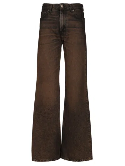 Haikure Brown Vintage Effect Korea Jeans In Brown