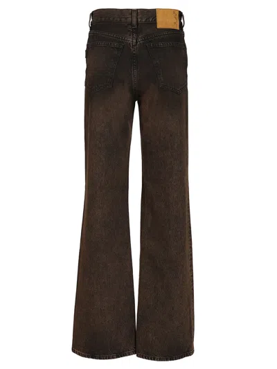 Haikure Brown Vintage Effect Korea Jeans In Brown