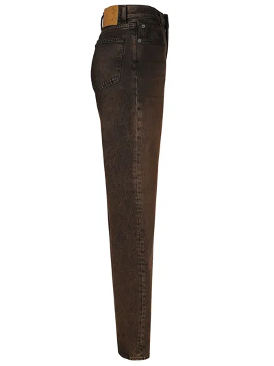 Haikure Brown Vintage Effect Korea Jeans In Brown