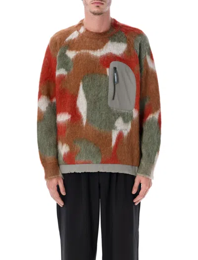 And Wander Multicolor Shaggy Knit Sweater With Oversized Fit
