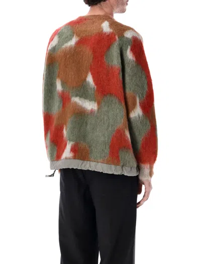 And Wander Multicolor Shaggy Knit Sweater With Oversized Fit