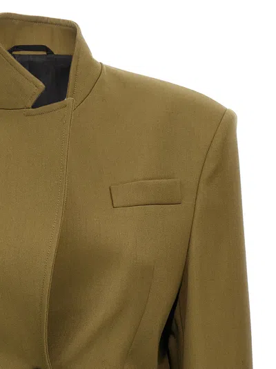 Attico Maxi Shoulder Strap Blazer Blazers Green In Green