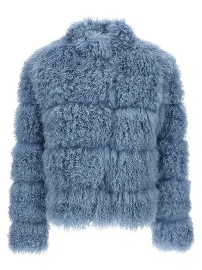 Simonetta Ravizza Shearling Jacket In Blue