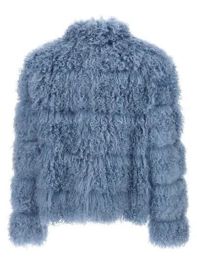 Simonetta Ravizza Shearling Jacket In Blue