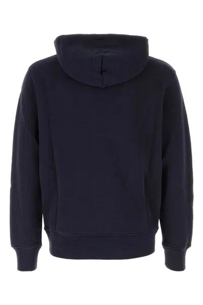 Autry Hooded Sweatshirt Drawstring Ribbed Cuffs In Blue