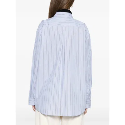 Totême Striped Cotton Shirt In Blue
