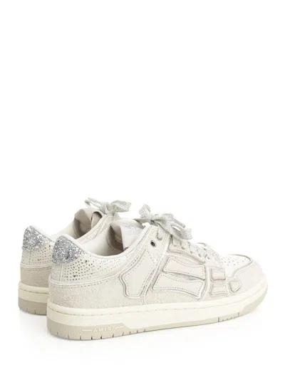 Amiri Glitter Skel Low Top Sneakers In White