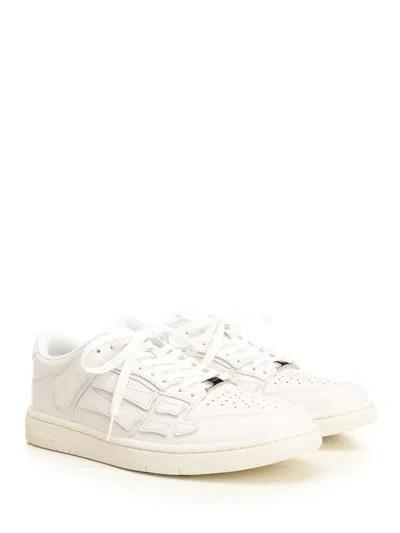 Amiri Pacific Bones Leather Panelled Sneakers In White