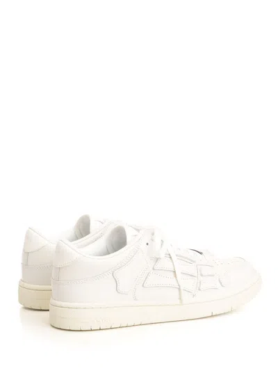 Amiri Pacific Bones Leather Panelled Sneakers In White