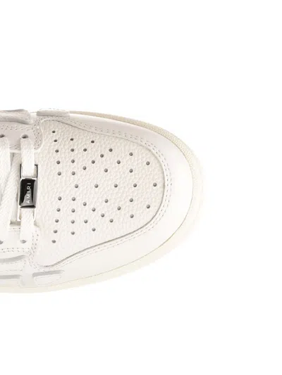 Amiri Pacific Bones Leather Panelled Sneakers In White