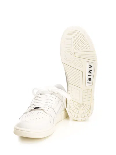 Amiri Pacific Bones Leather Panelled Sneakers In White
