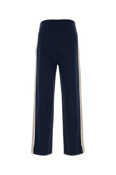 Autry Viscose Blend Trousers With Logo In Blue
