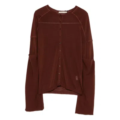 Paloma Wool Ribbed Panel Cardigan In Brown