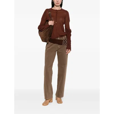 Paloma Wool Ribbed Panel Cardigan In Brown