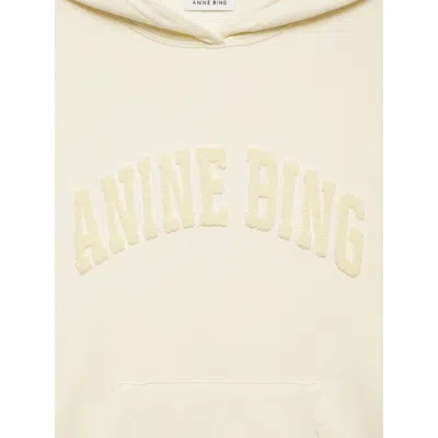 Anine Bing Long-sleeved Hooded Sweatshirt In Neutral