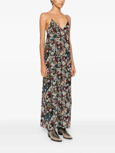 Khaite Taja Floral-print Silk-chiffon Maxi Dress In Multi
