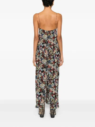 Khaite Taja Floral-print Silk-chiffon Maxi Dress In Multi