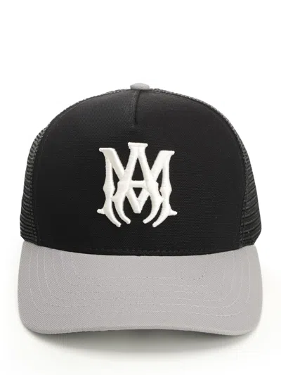 Amiri Cotton Cap With Curved Brim And Mesh Back In Black