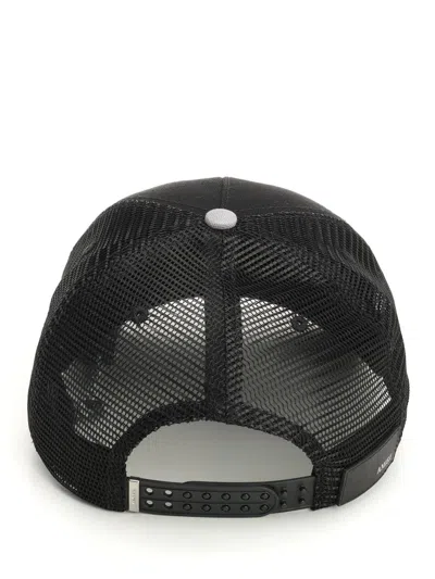 Amiri Cotton Cap With Curved Brim And Mesh Back In Black