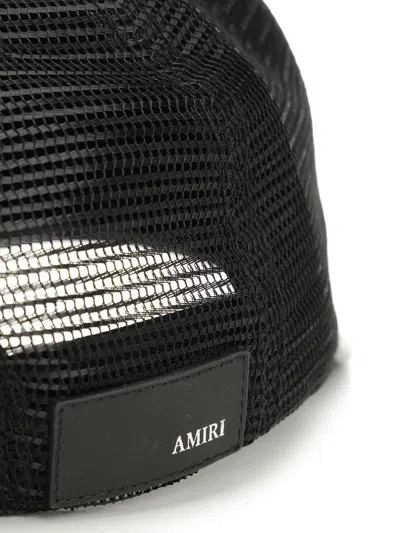 Amiri Cotton Cap With Curved Brim And Mesh Back In Black
