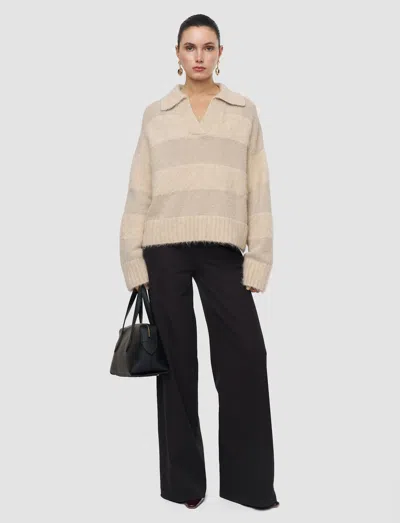Joseph Take Brushed Alpaca Striped Jumper In Neutral