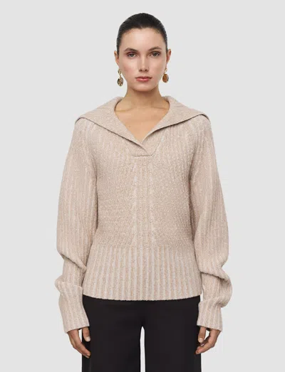 Joseph Robby Mouliné Merino Knit Jumper In Neutral
