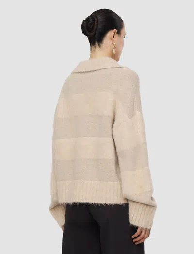 Joseph Take Brushed Alpaca Striped Jumper In Neutral