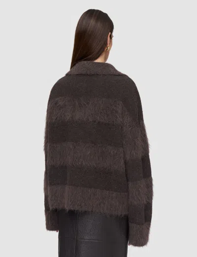 Joseph Take Brushed Alpaca Striped Jumper In Brown