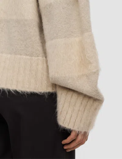 Joseph Take Brushed Alpaca Striped Jumper In Neutral