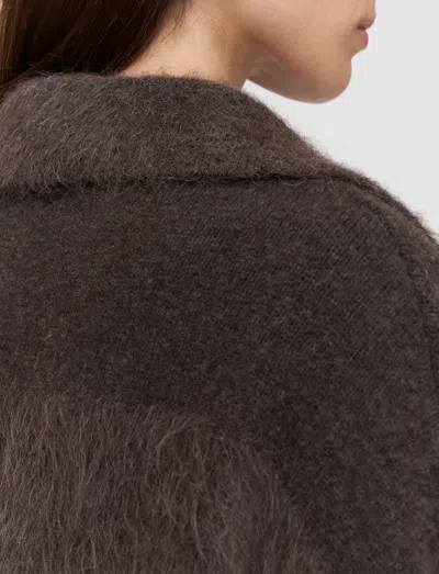 Joseph Take Brushed Alpaca Striped Jumper In Brown