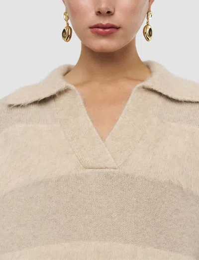 Joseph Take Brushed Alpaca Striped Jumper In Neutral