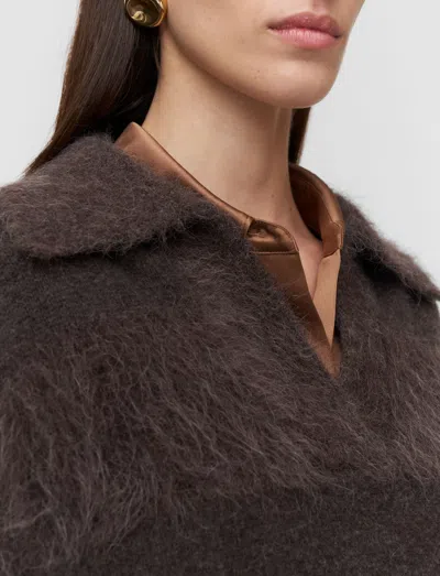 Joseph Take Brushed Alpaca Striped Jumper In Brown