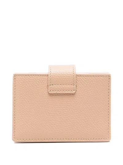 Valentino Vlogo Signature Leather Card Case In Pink