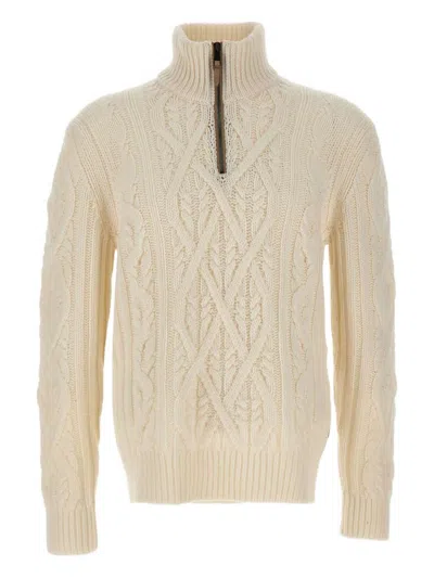 Hugo Boss Harpreno Virgin Wool And Cashmere Sweater In White