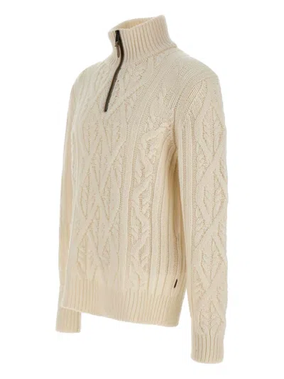 Hugo Boss Harpreno Virgin Wool And Cashmere Sweater In White