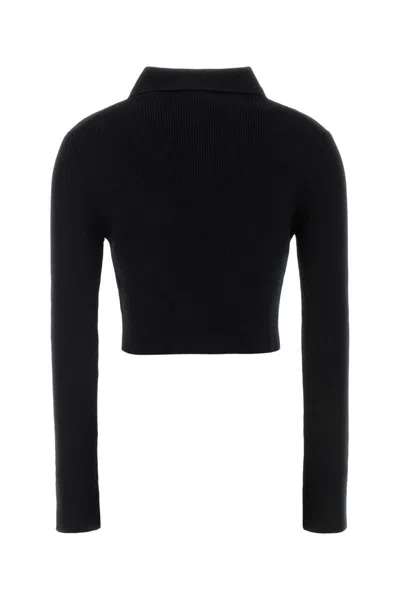 Jil Sander Cropped Cardigan Featuring Buttons And Ribbed Design In Black