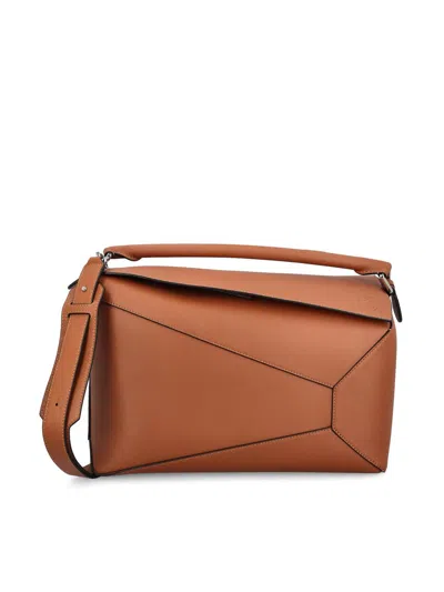 Loewe Large Puzzle Bag In Classic Calfskin In Brown