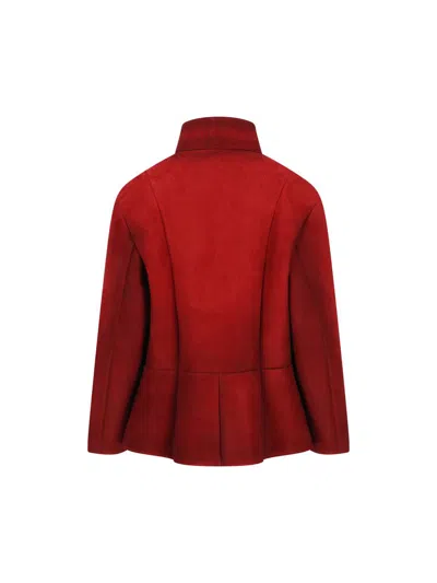 Prada Bonded Suede Jacket In Red