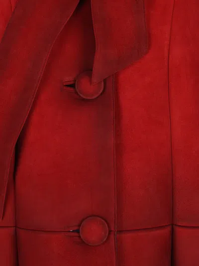 Prada Bonded Suede Jacket In Red