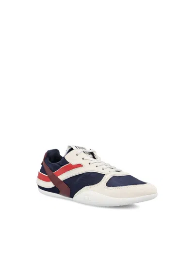 Miu Miu Multicolor Tech Fabric And Suede Gymnasium Sneakers In Animal Print