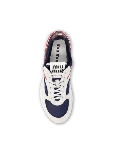 Miu Miu Multicolor Tech Fabric And Suede Gymnasium Sneakers In Animal Print
