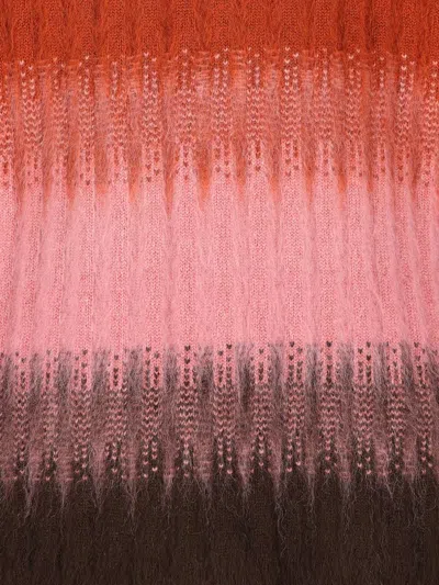 Fendi Gradient Mohair And Wool Oversized Cardigan Clothing In Multi