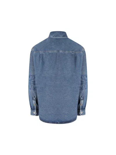 Loewe Long Sleeve Denim Shirt With Chest Pocket In Blue