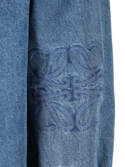 Loewe Long Sleeve Denim Shirt With Chest Pocket In Blue