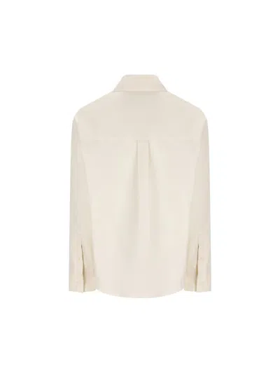 Loewe Men Cotton Shirt With An Embroidered Anagram Logo In White