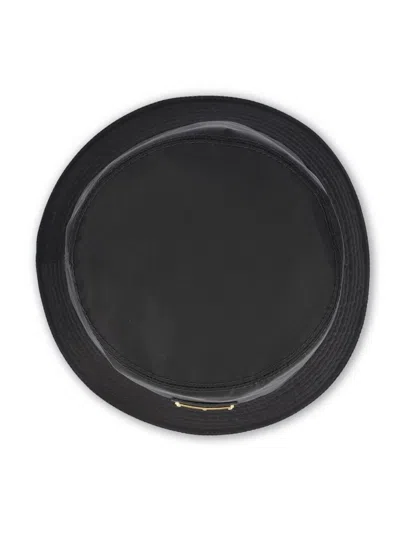 Prada Re-nylon Triangle Logo Bucket Hat In Black