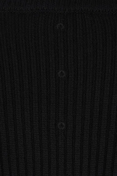 Premiata Finely Ribbed Crew Neck Sweater In Virgin Wool In Black