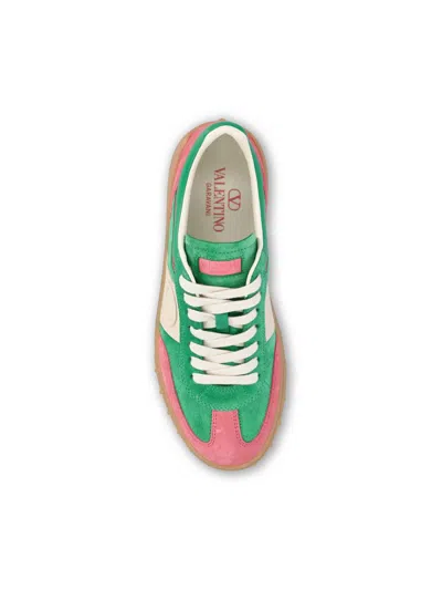 Valentino Garavani Multicolor Suede Upvillage Sneakers In Green
