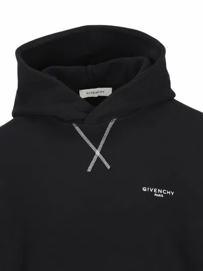 Givenchy Couture Seam Fleece Hoodie With Paris Embroidery Clothing In Black